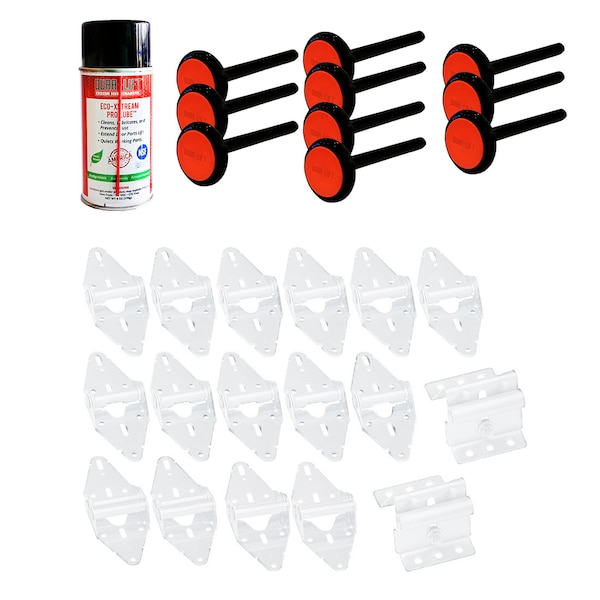 Dura-Lift Garage Door Premium Lube/Roller/Hinge/Bracket Repair/Service Kit w White Powder Coating DLKTU167W - main